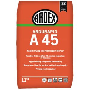 Ardex 'ardurapid' A 45 Rapid Drying And Hardening Internal Repair Mortar