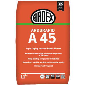 Ardex 'ardurapid' A 45 Rapid Drying And Hardening Internal Repair Mortar