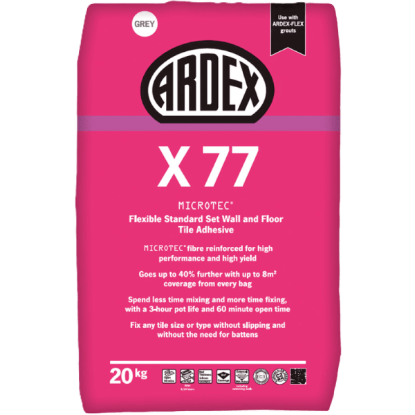 Ardex X 77 Microtec Fibre Reinforced Flexible Standard Set Adhesive S1