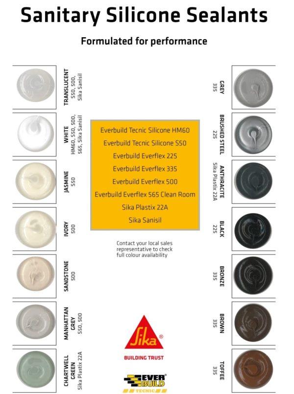 Everflex 225 Silicone Colour Selection Chart