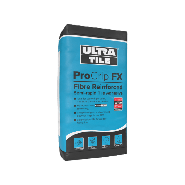 UltraTile ProGrip FX Fibre Reinforced Semi-rapid Tile Adhesive